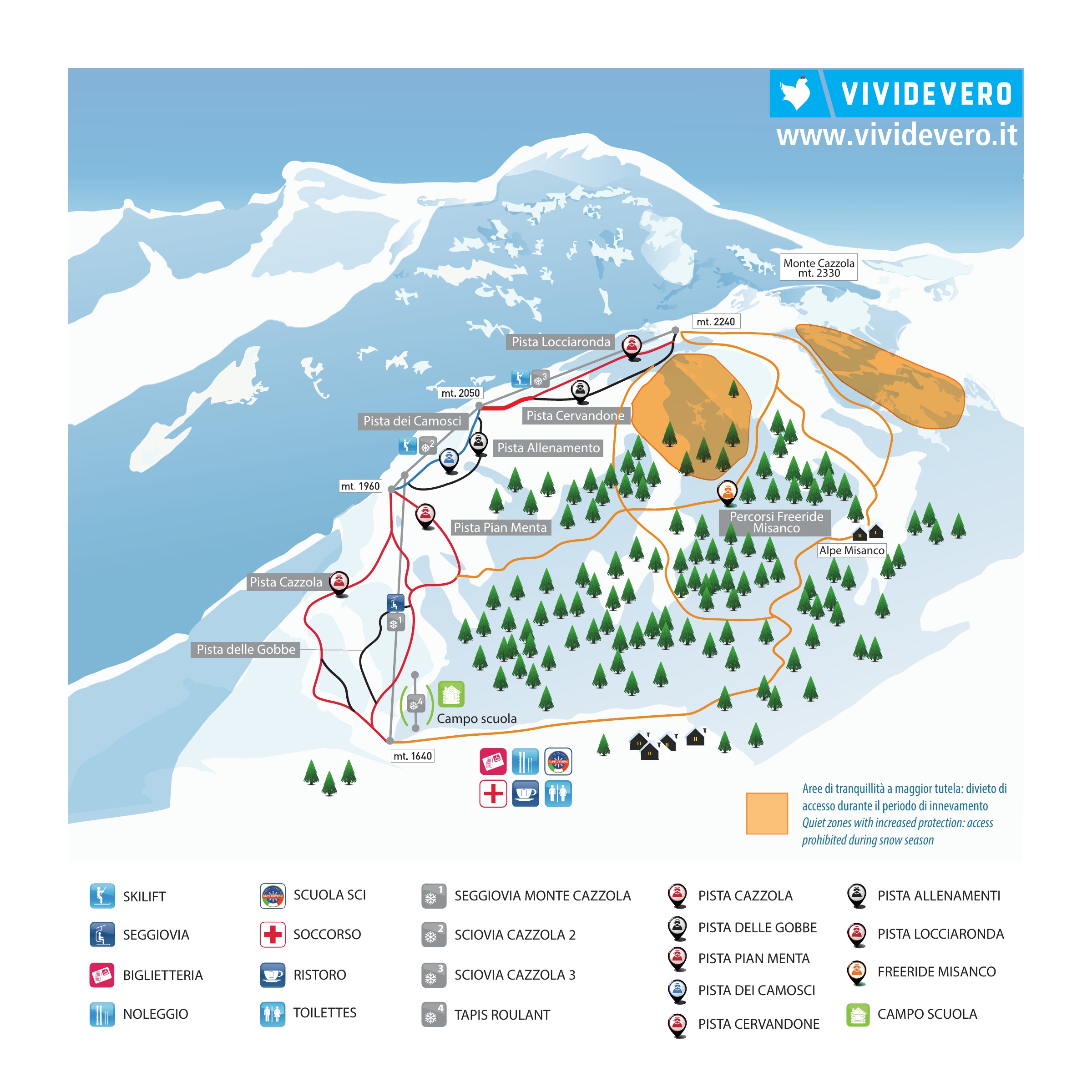 Mappa Piste Alpe Devero - skimap ufficiale