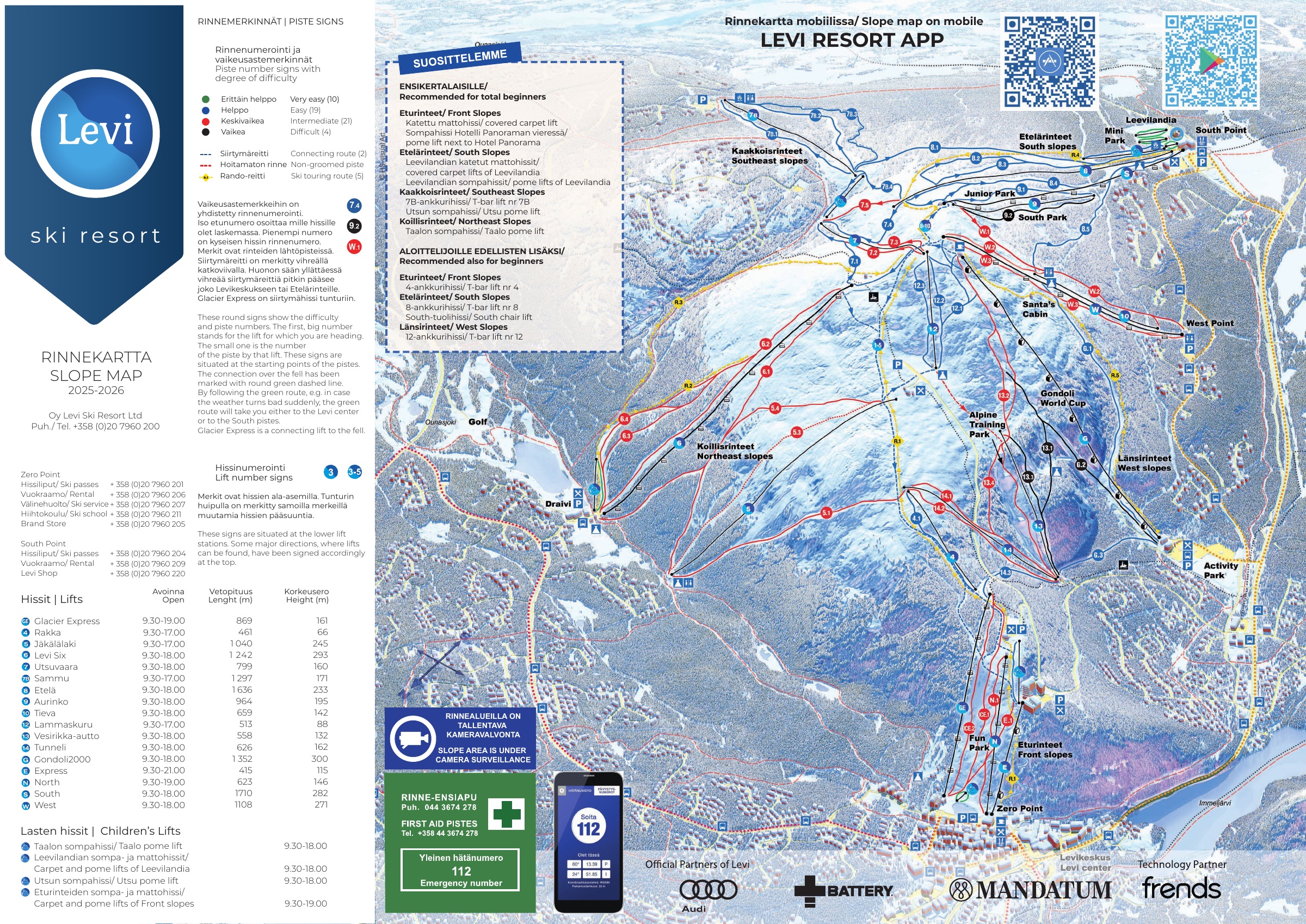 Mappa Piste Levi