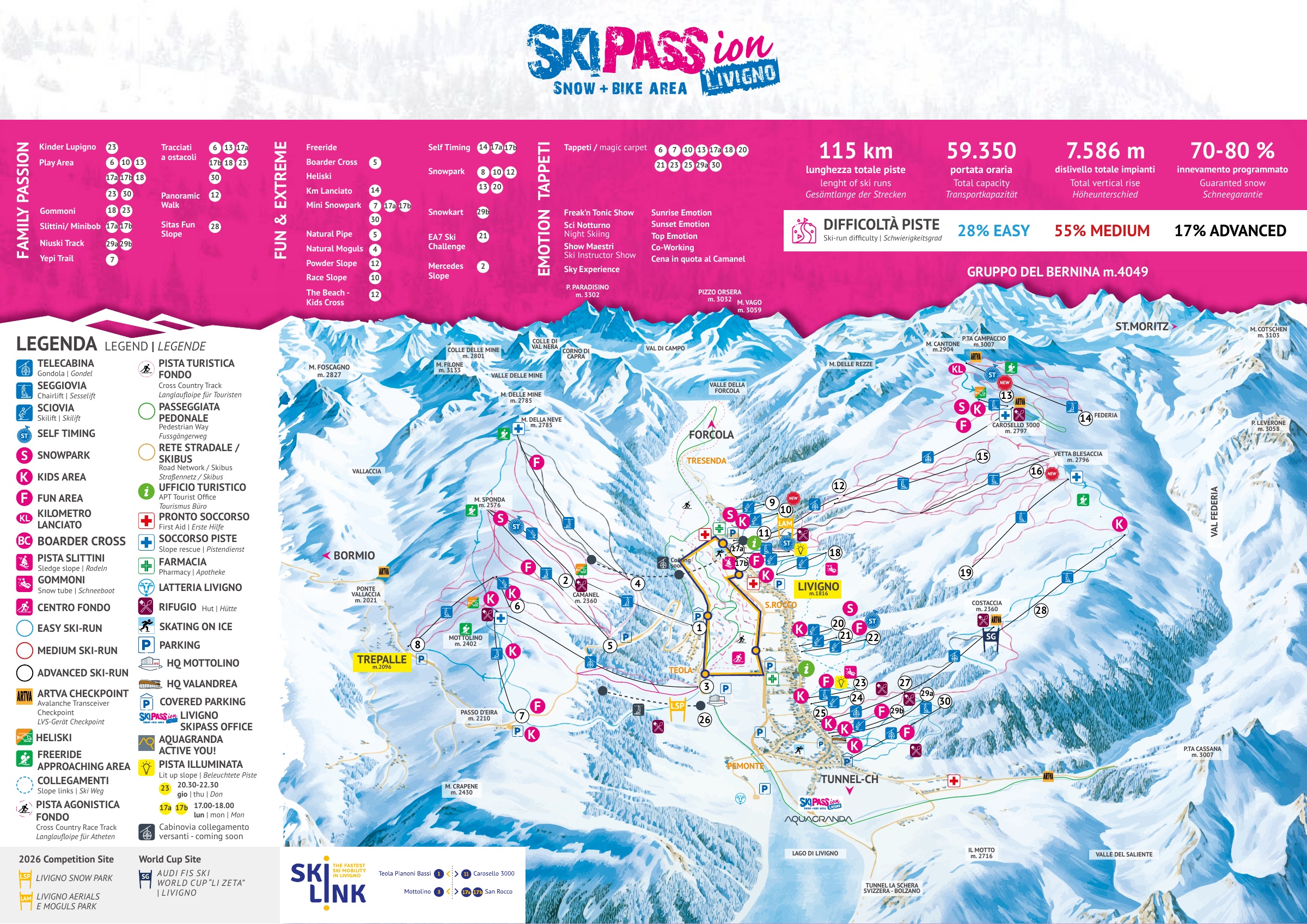 Pistenplan von Livigno