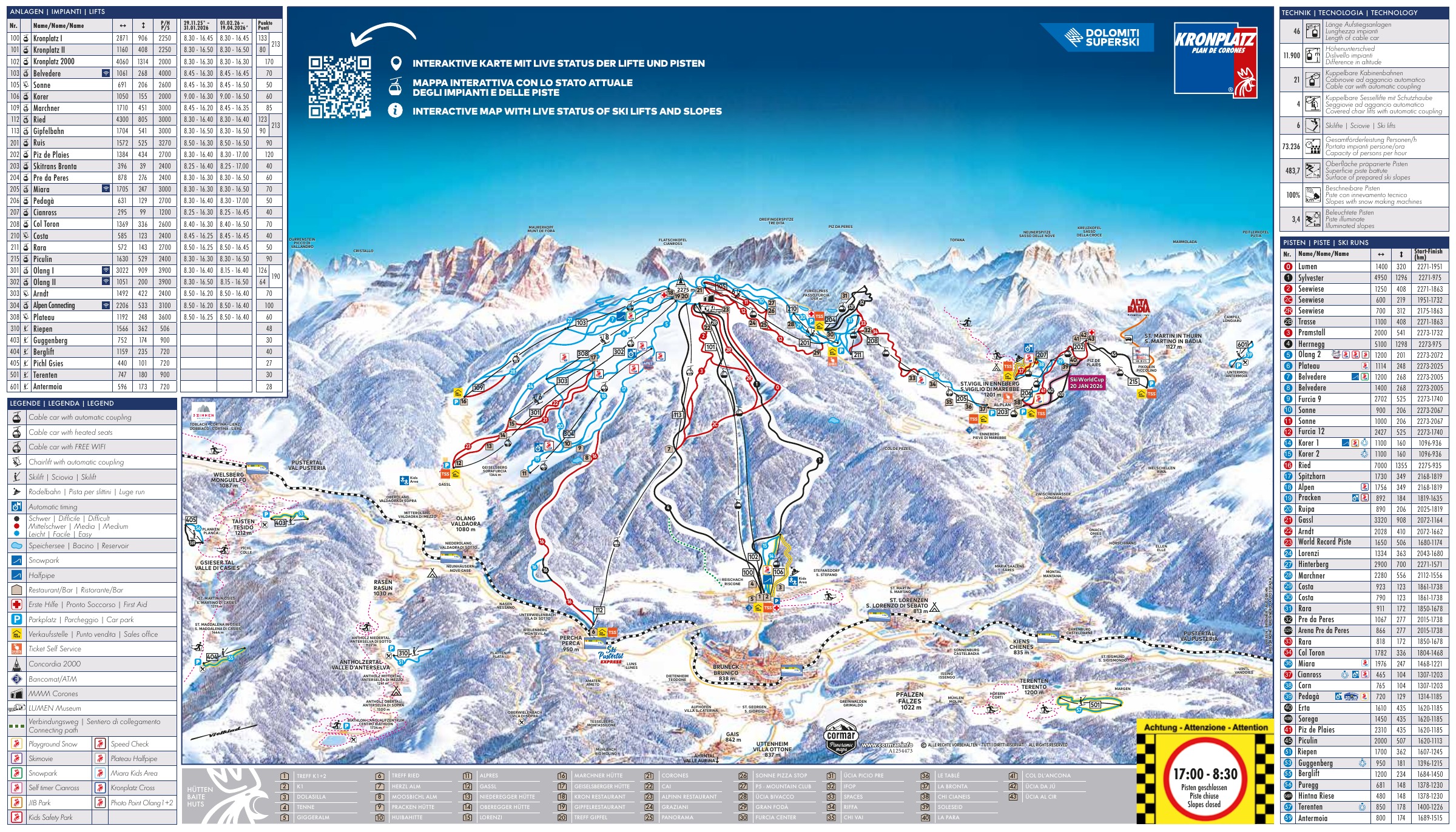 Mappa Piste Plan de Corones