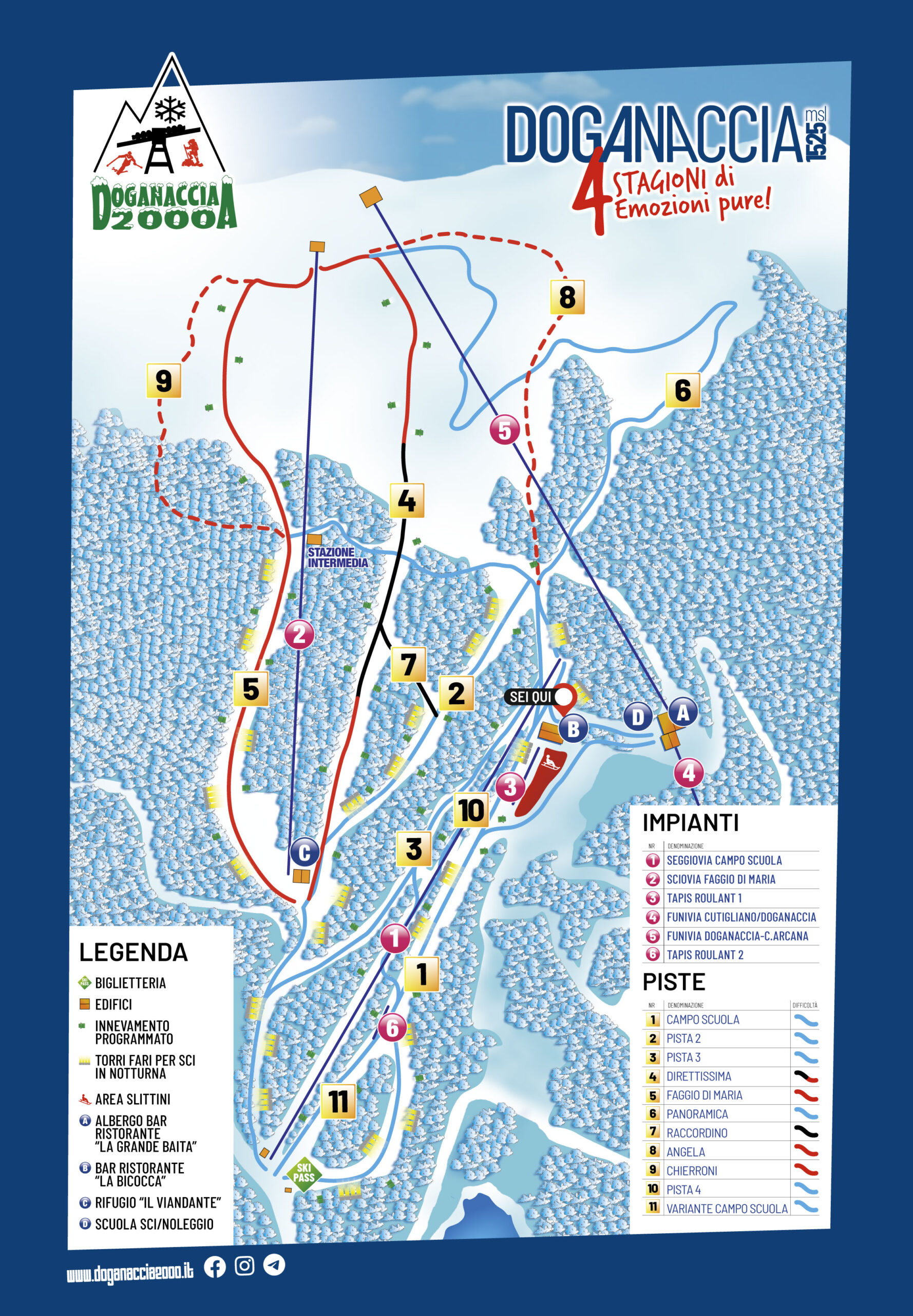 Mappa Piste Doganaccia - skimap ufficiale