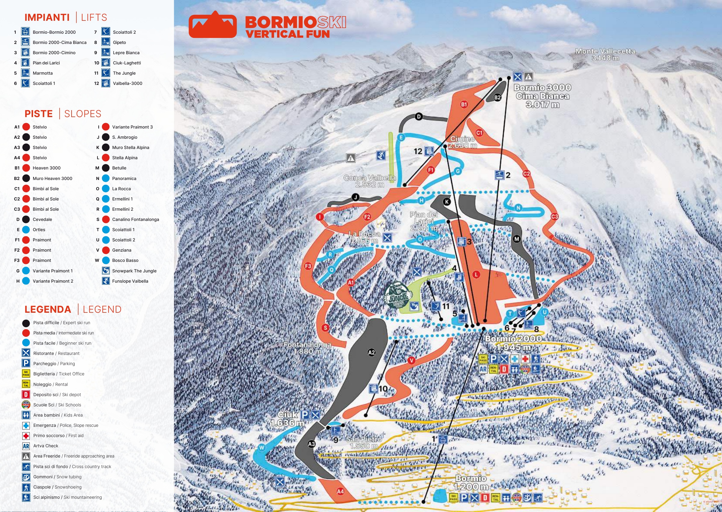 Pistenplan von Bormio