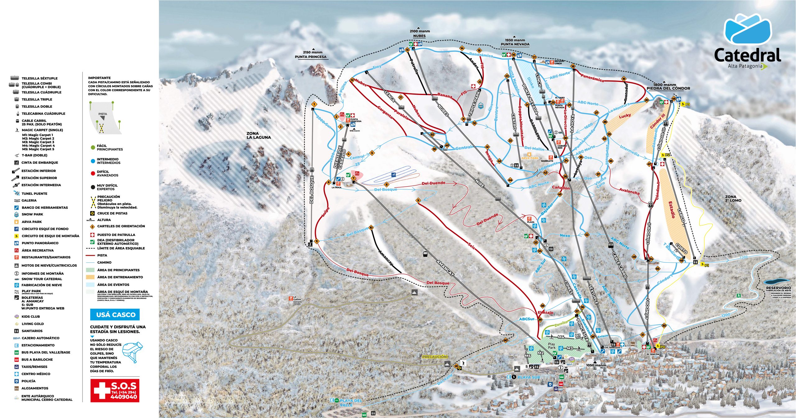 Mappa Piste Bariloche e Cerro Catedral