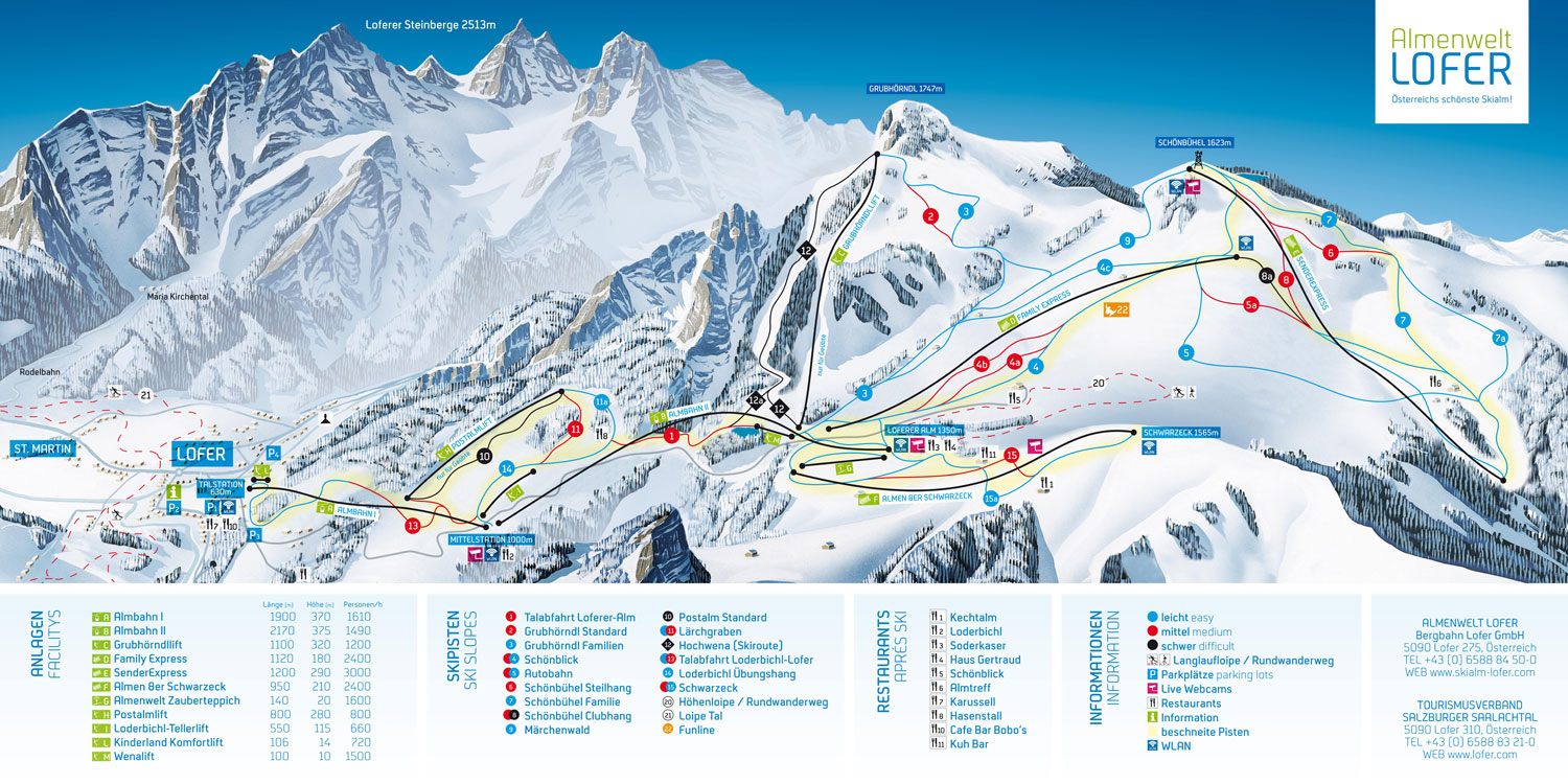 Mappa Piste Almenwelt Lofer