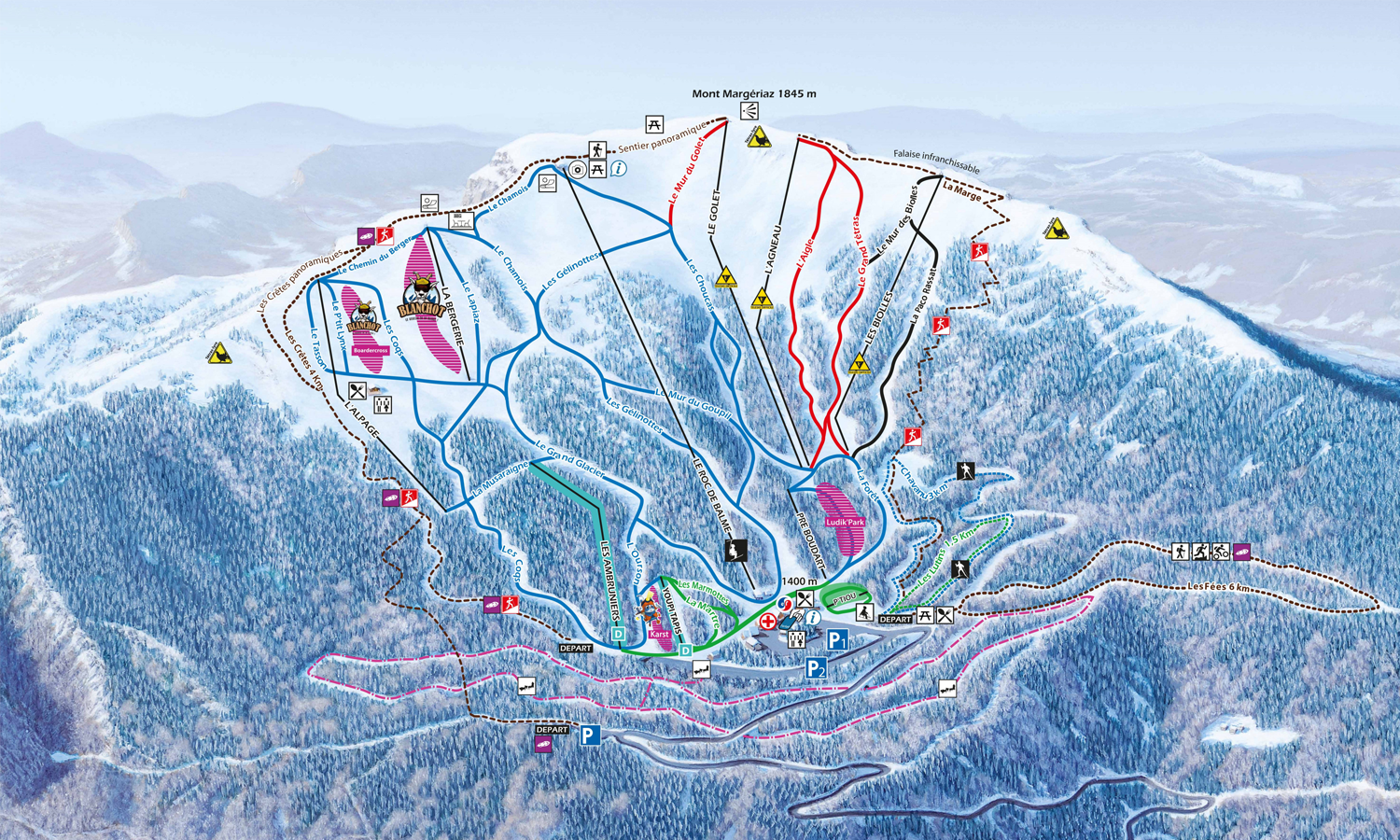 Mappa Piste Aillons Margériaz