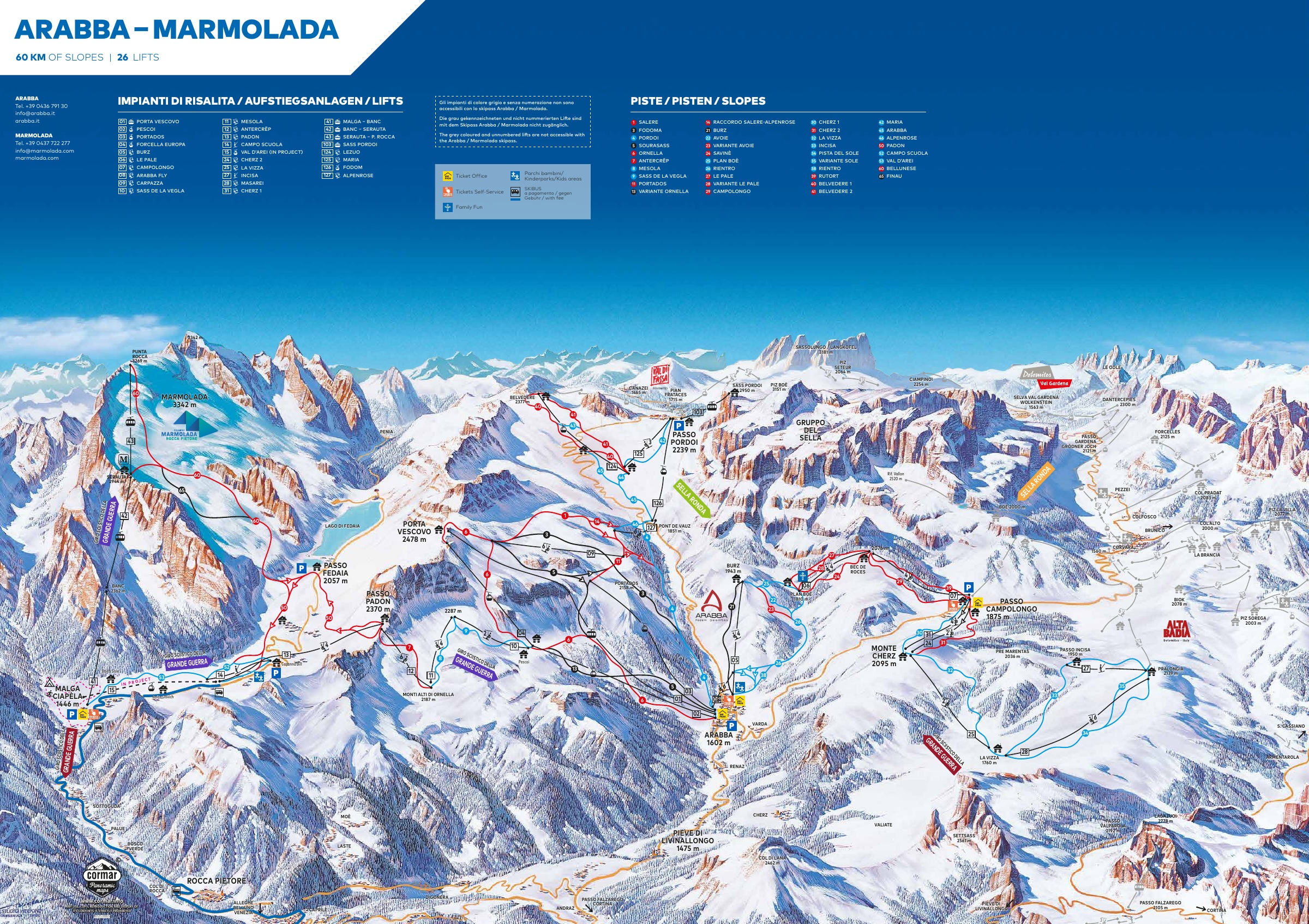 Mappa Piste Arabba Marmolada