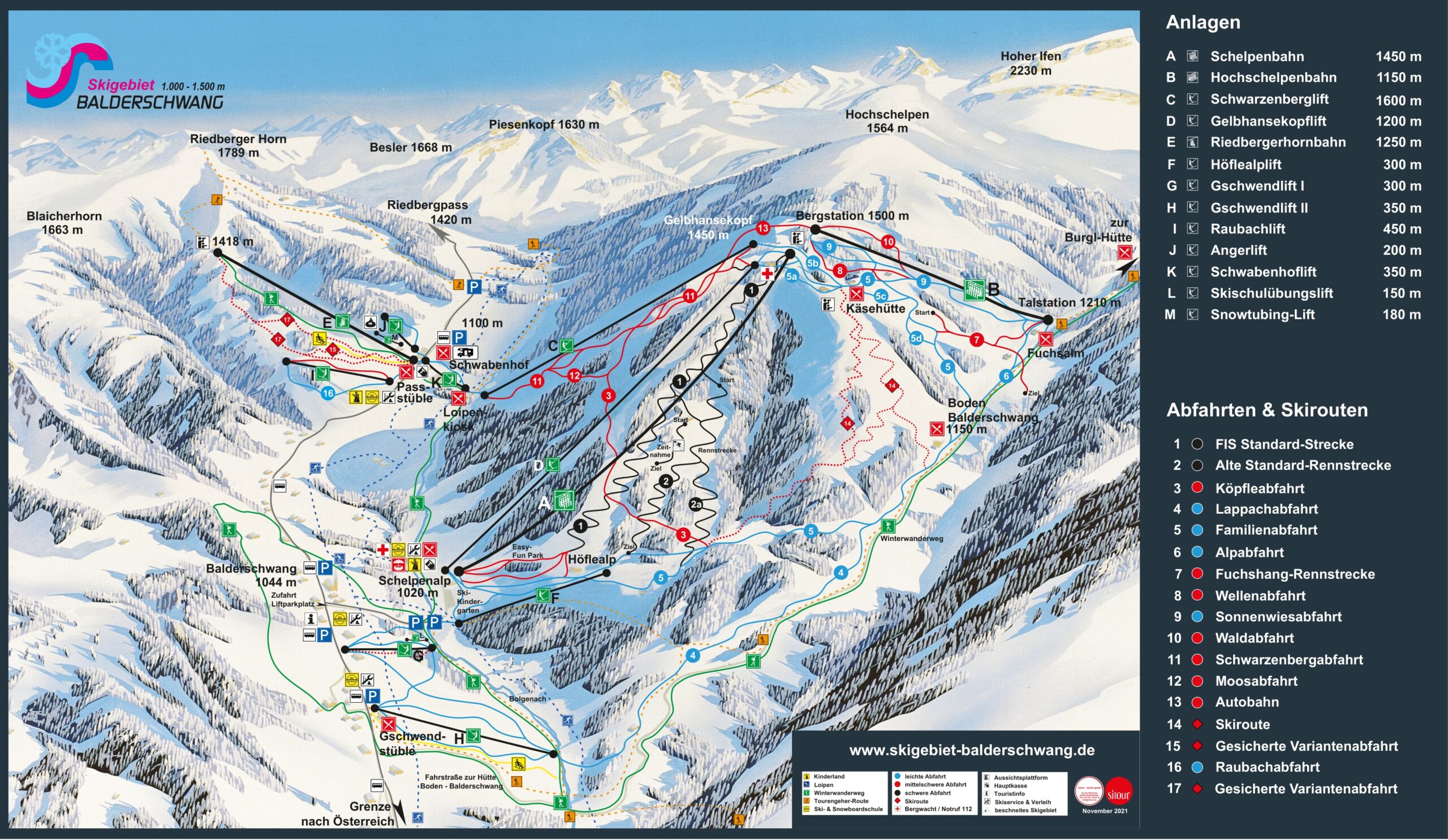 Mappa Piste Balderschwang - skimap ufficiale