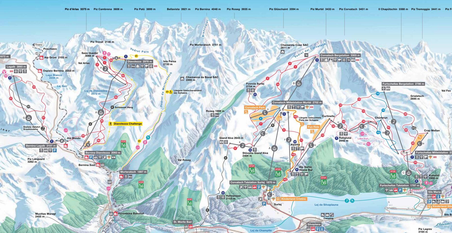 Mappa Piste Corvatsch
