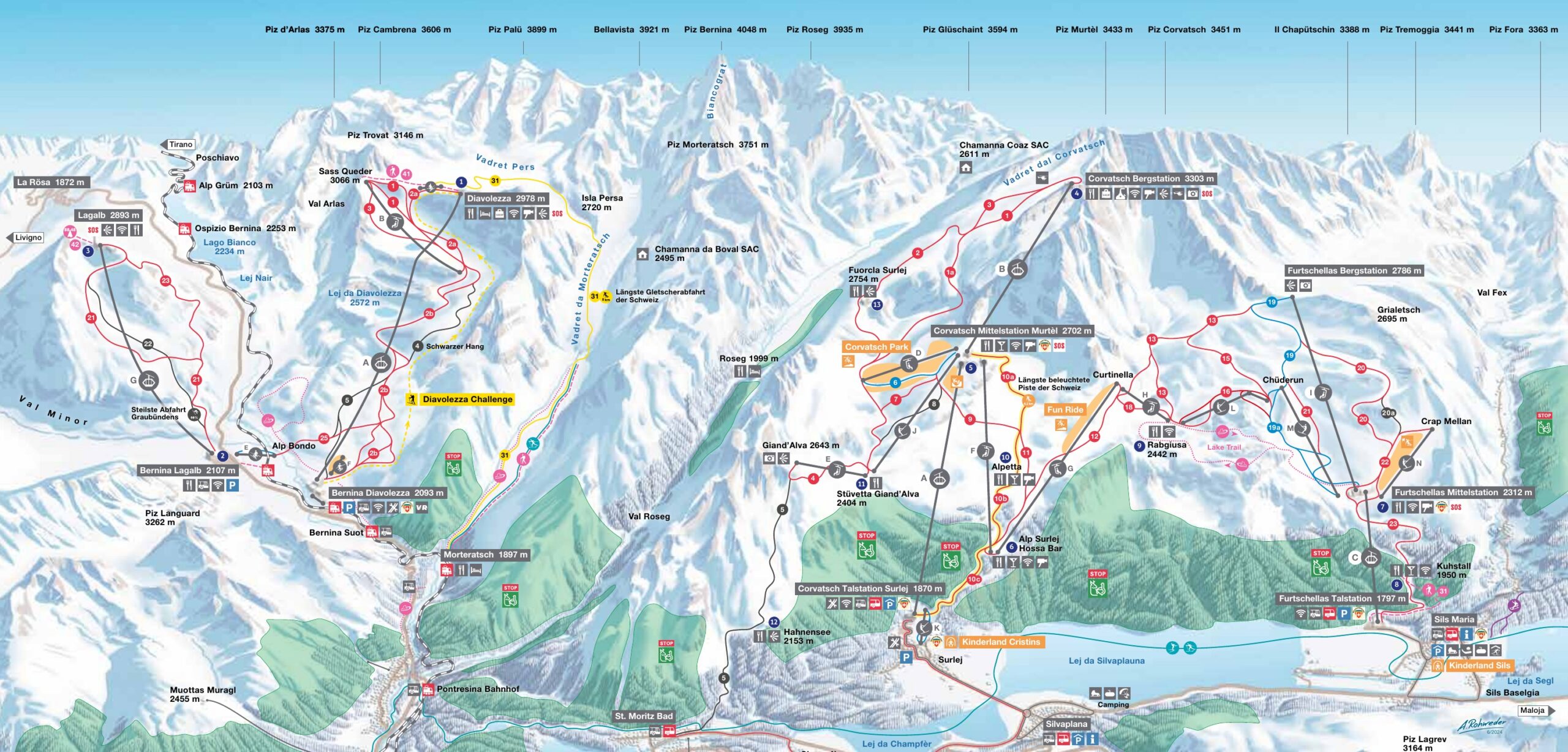 Mappa Piste Corvatsch