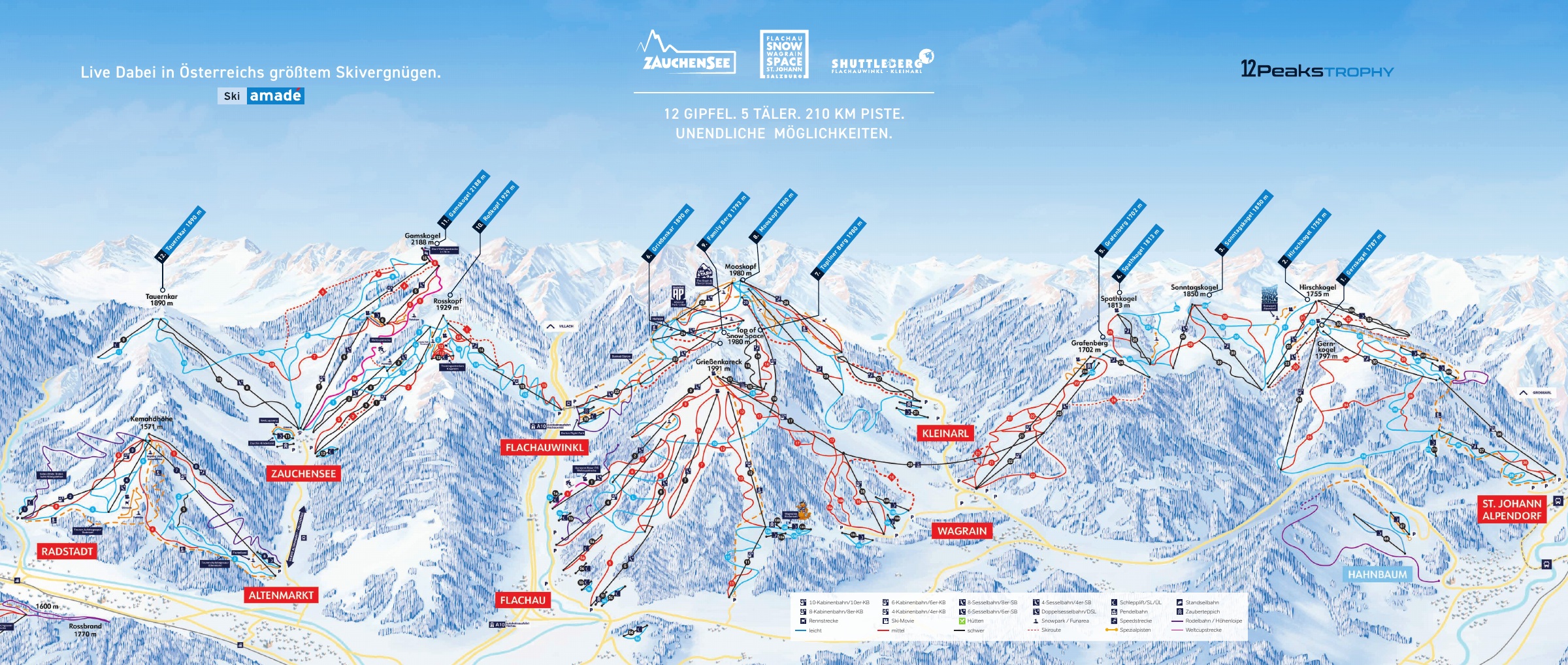Mappa Piste Zauchensee