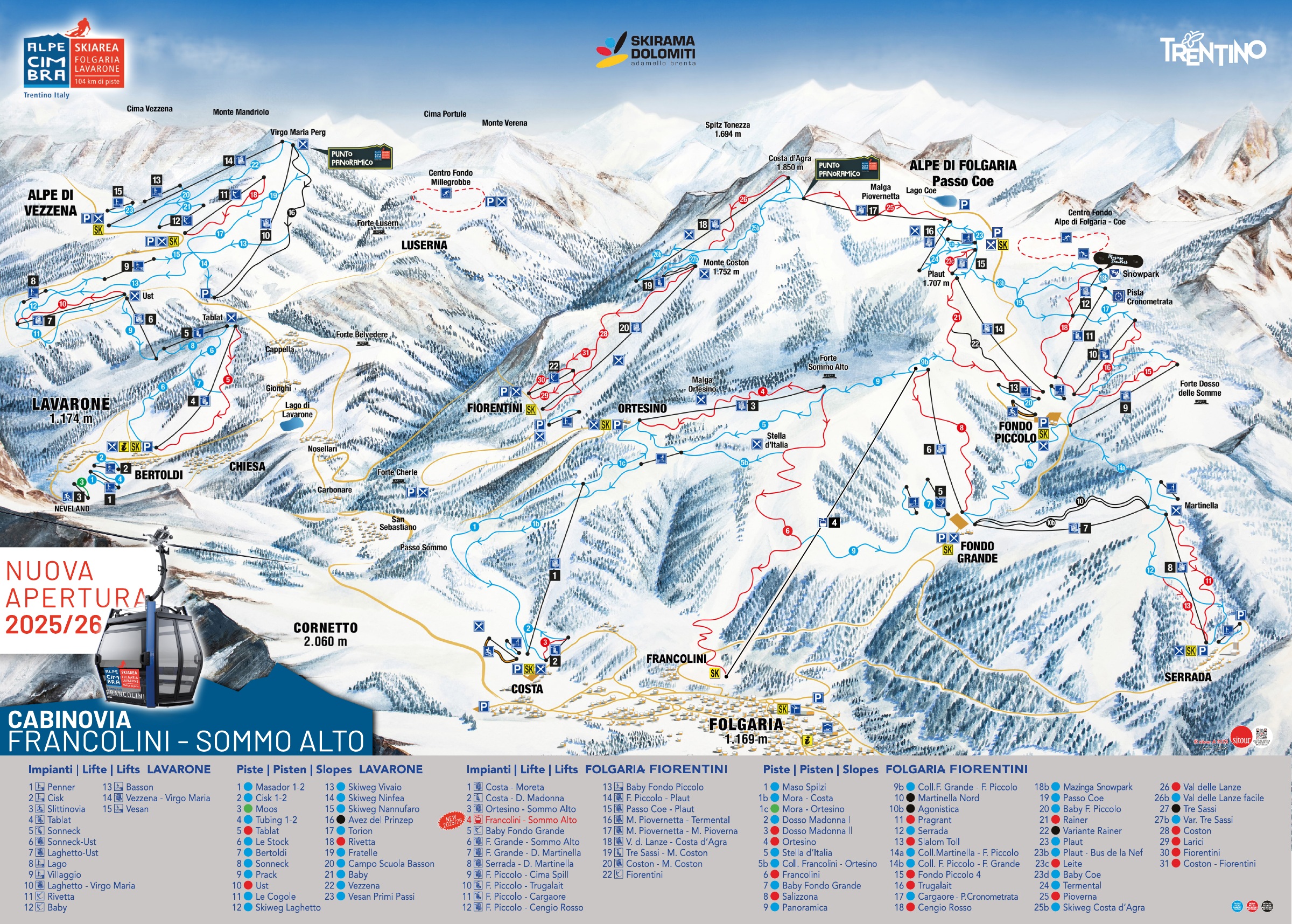 Mappa Piste Lavarone