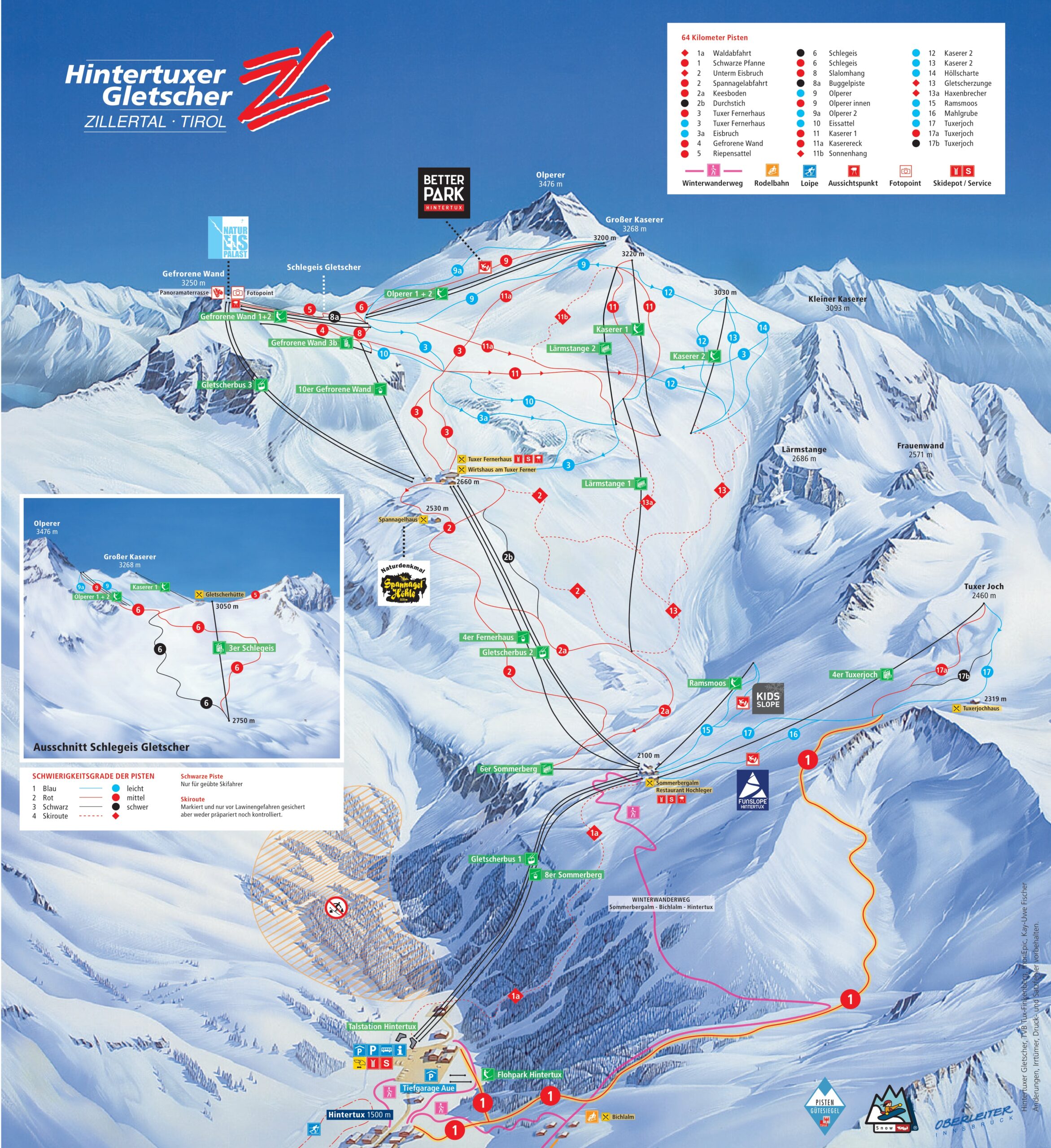 Mappa Piste Hintertux