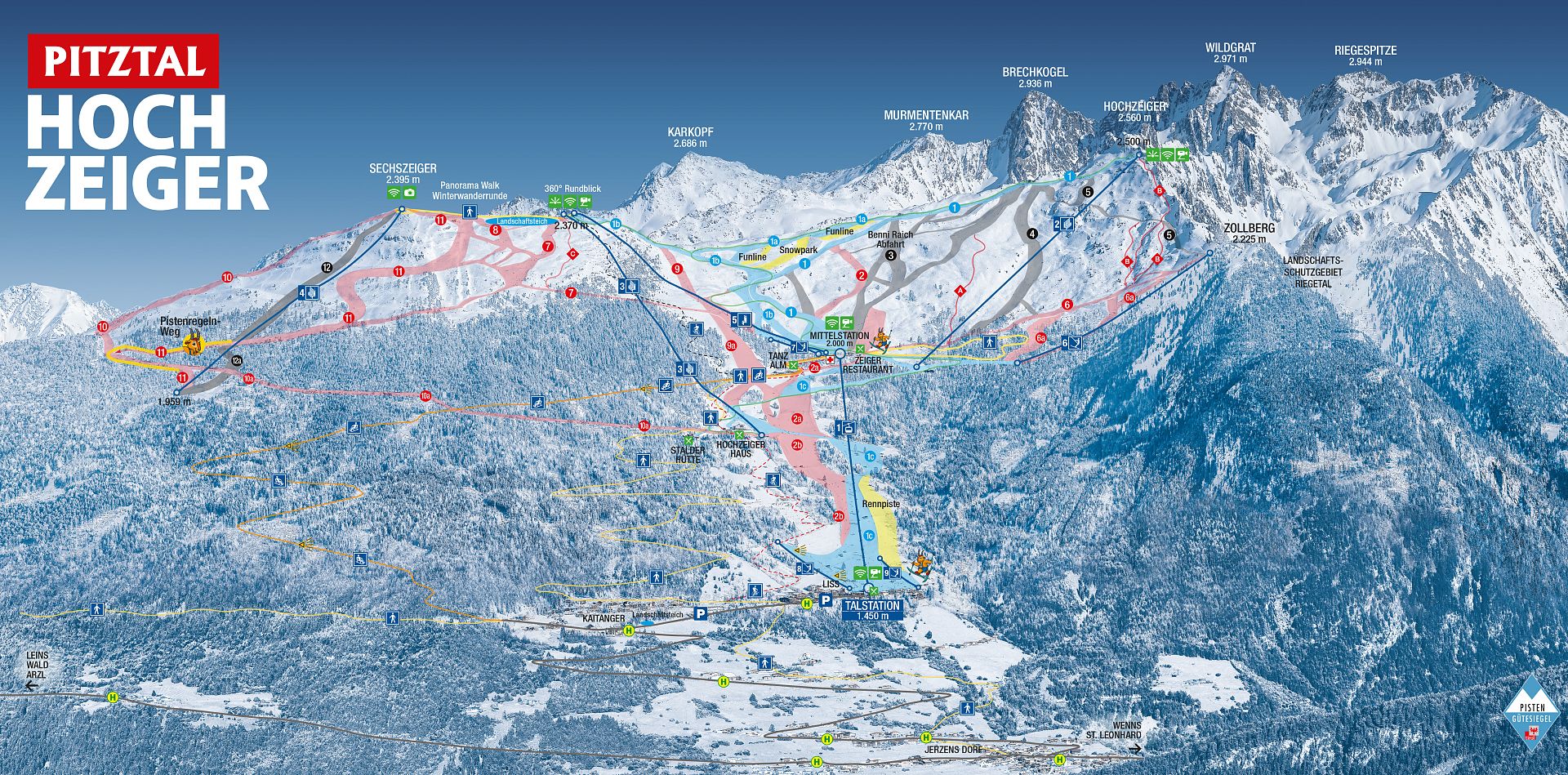Mappa Piste Hochzeiger