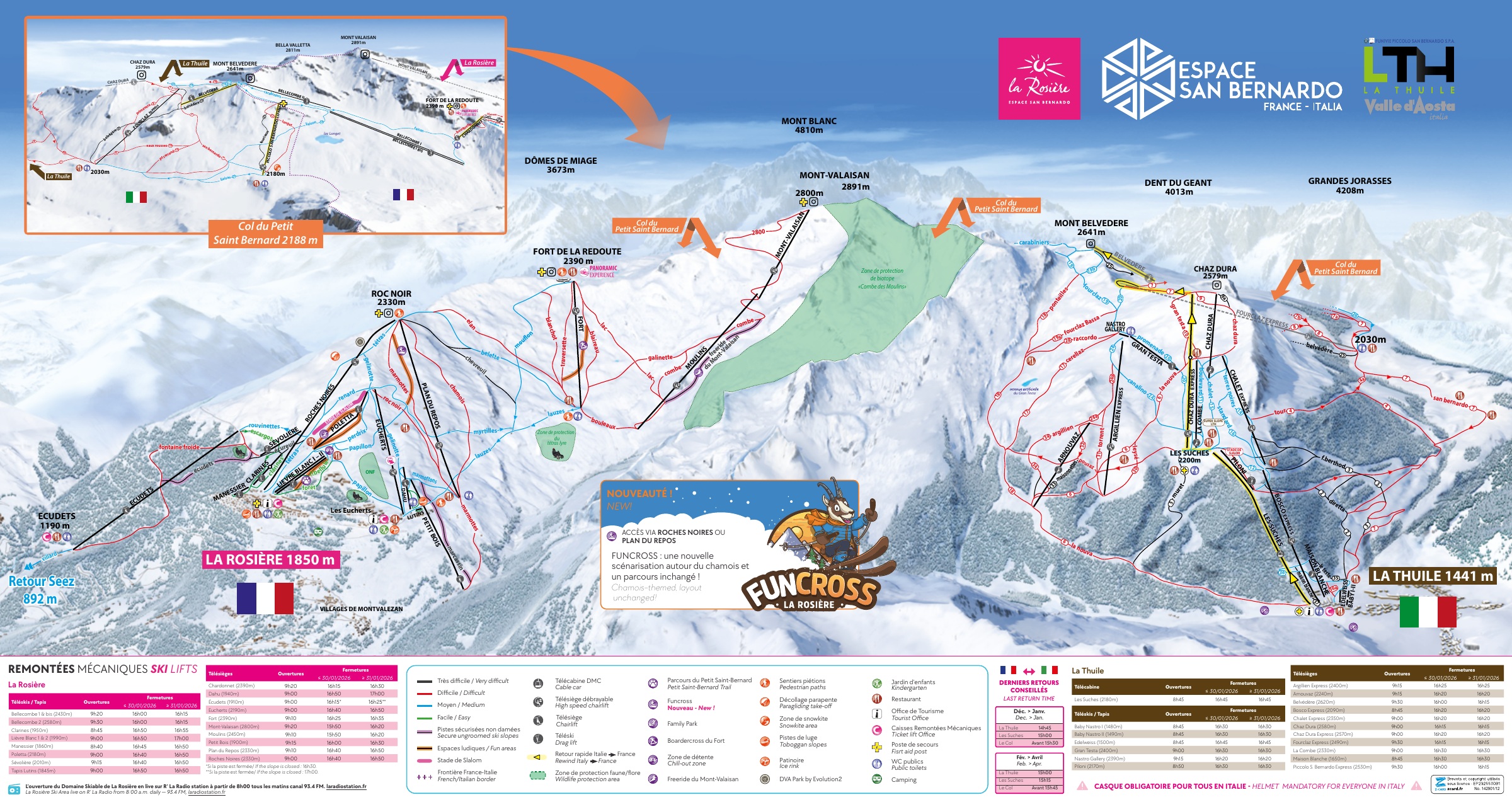 Mappa Piste La Rosière