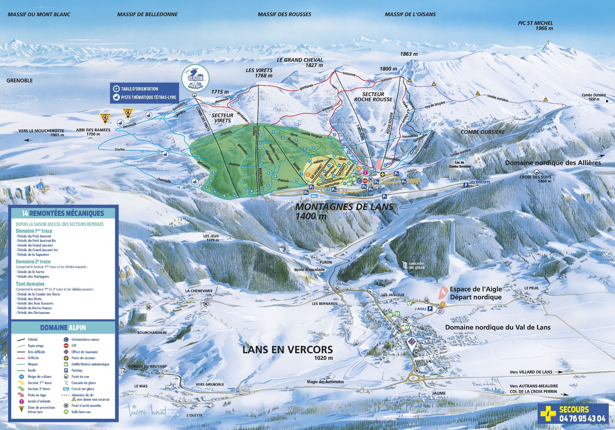 Mappa Piste Lans en Vercors