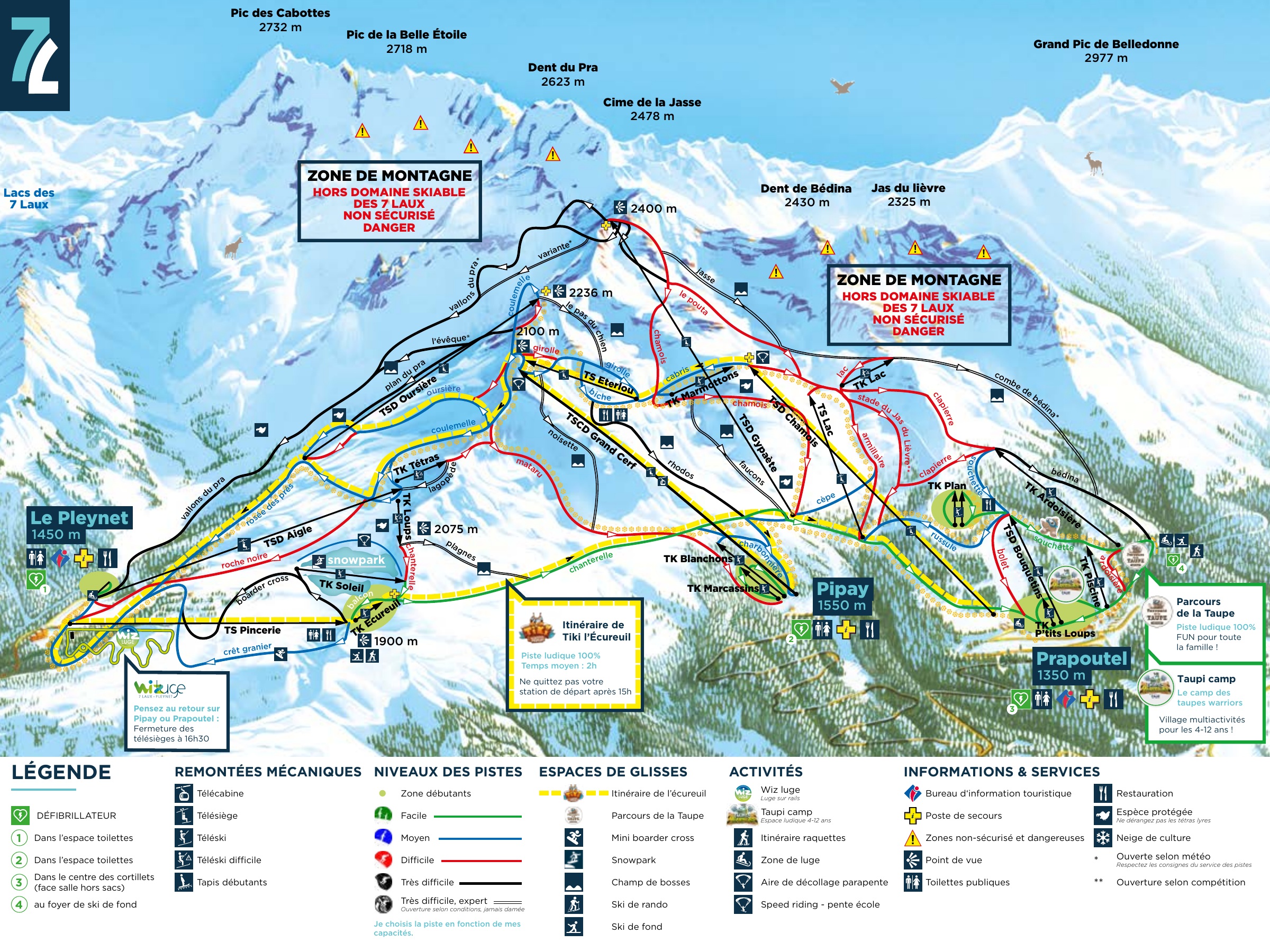 Mappa Piste Les 7 Laux - skimap ufficiale