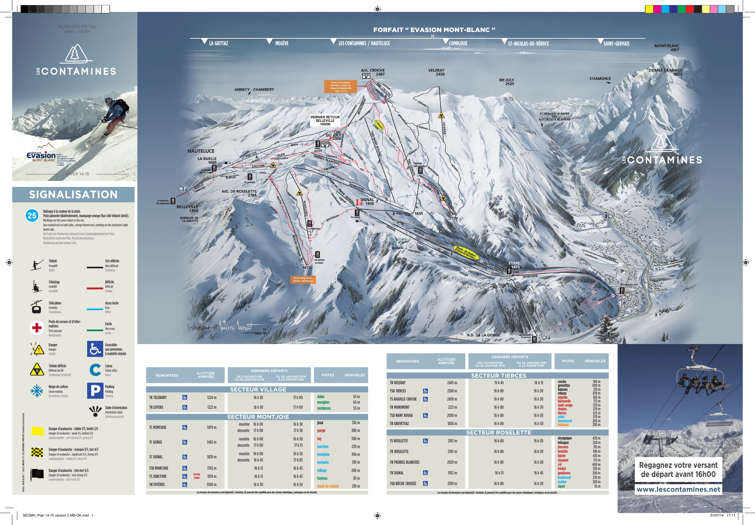 Mappa Piste Les Contamines - skimap ufficiale