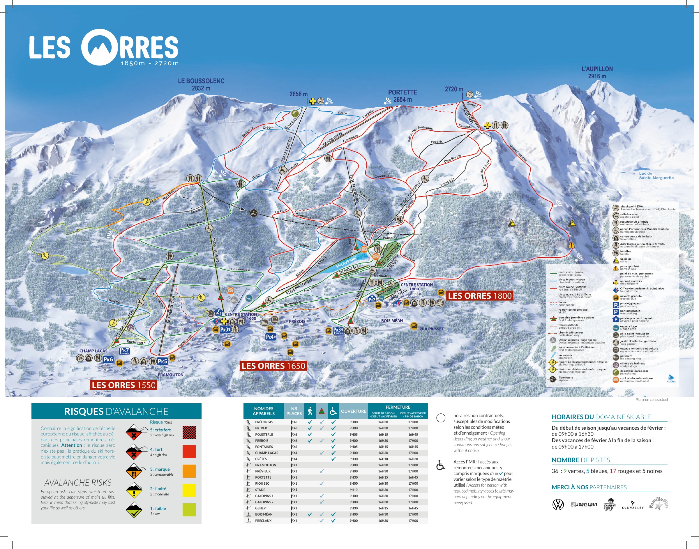 Mappa Piste Les Orres - skimap ufficiale