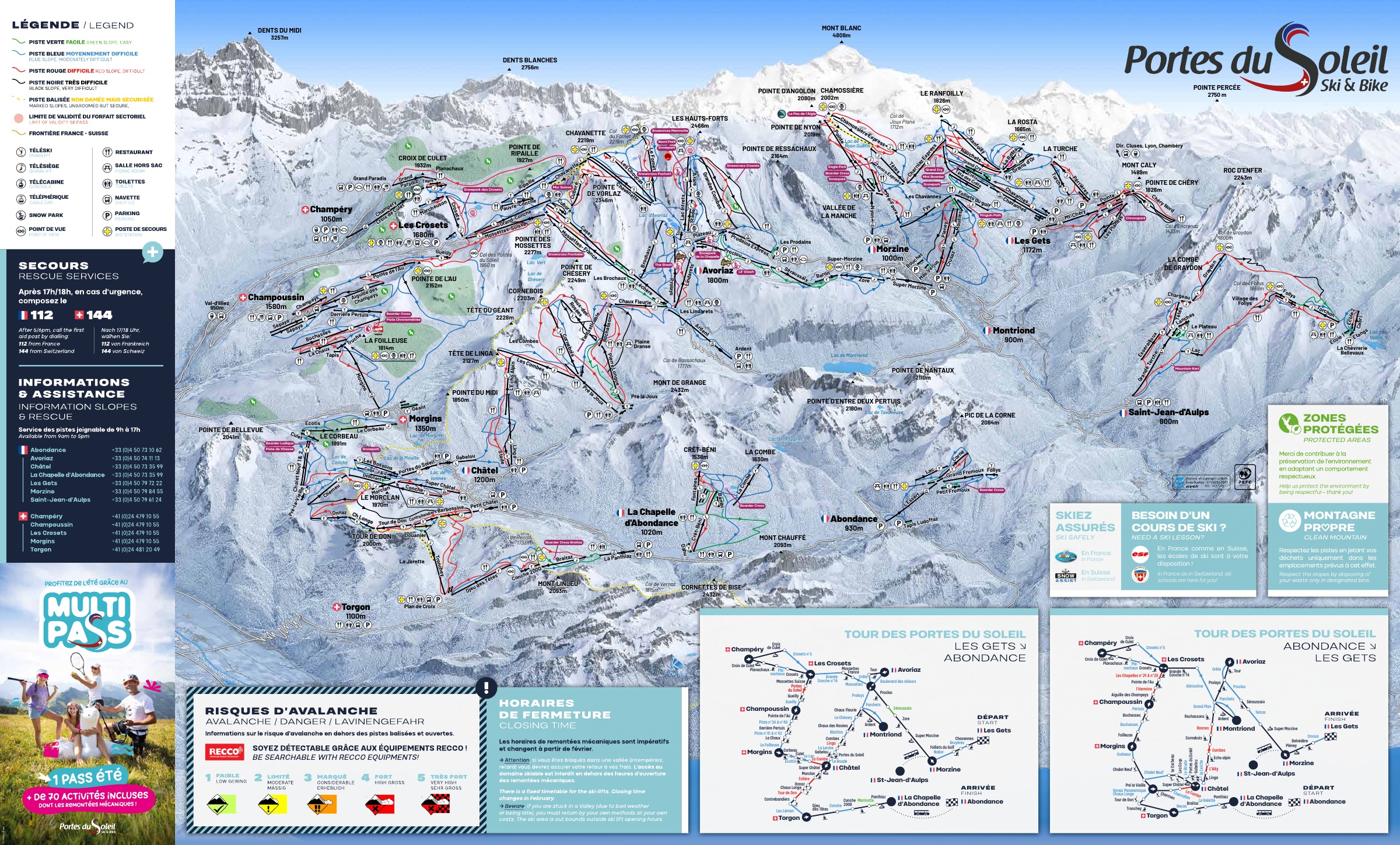 Mappa Piste Les Portes du Soleil - skimap ufficiale
