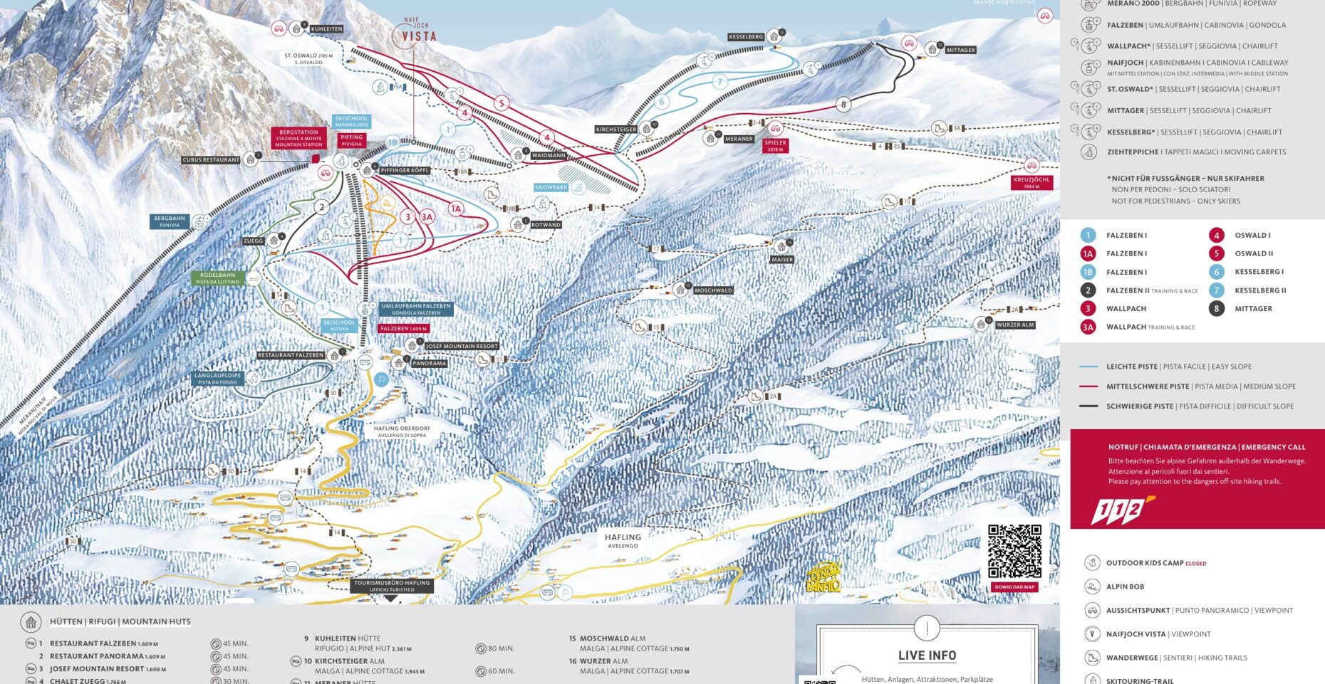Mappa Piste Merano 2000