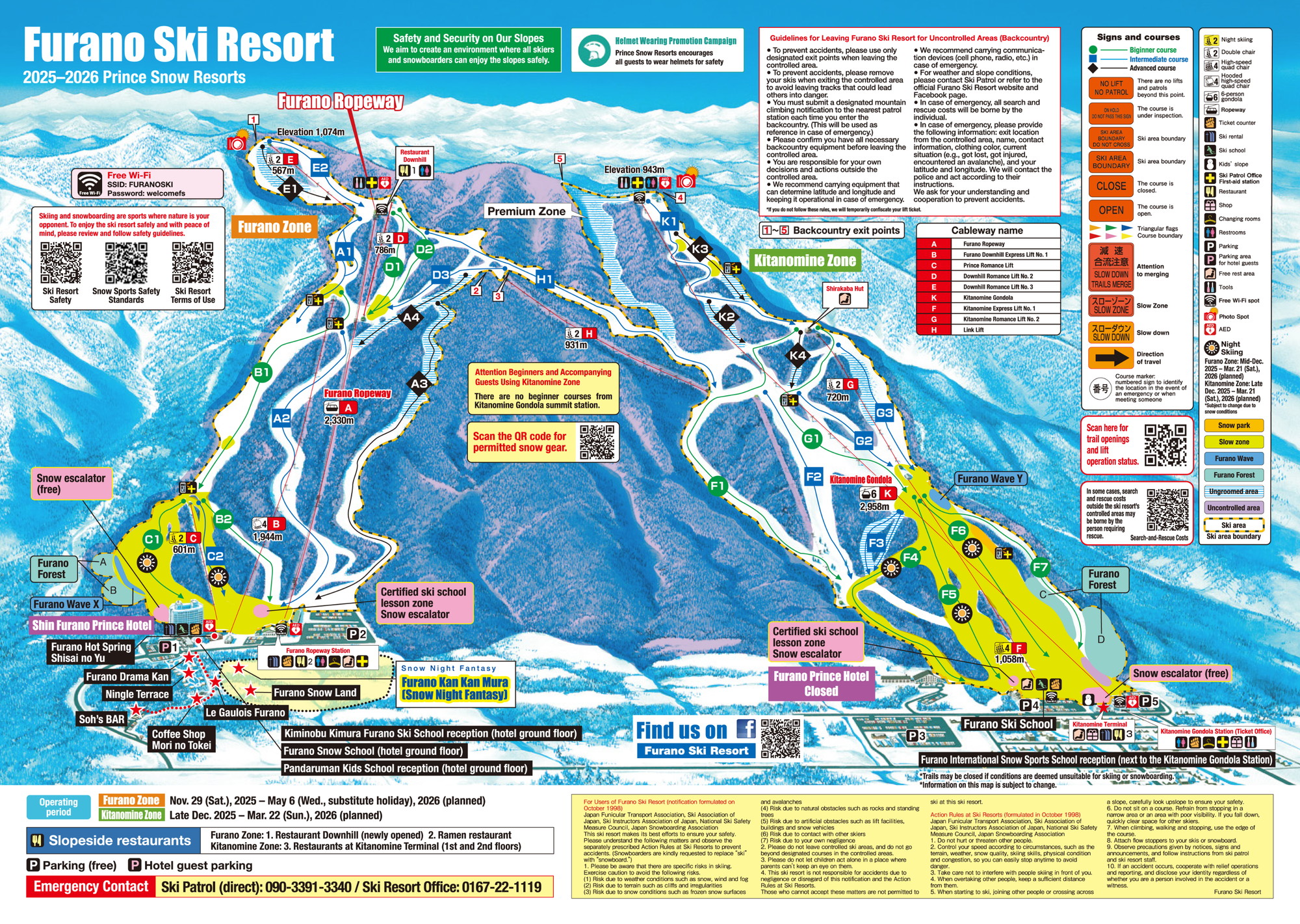 Mappa Piste Furano