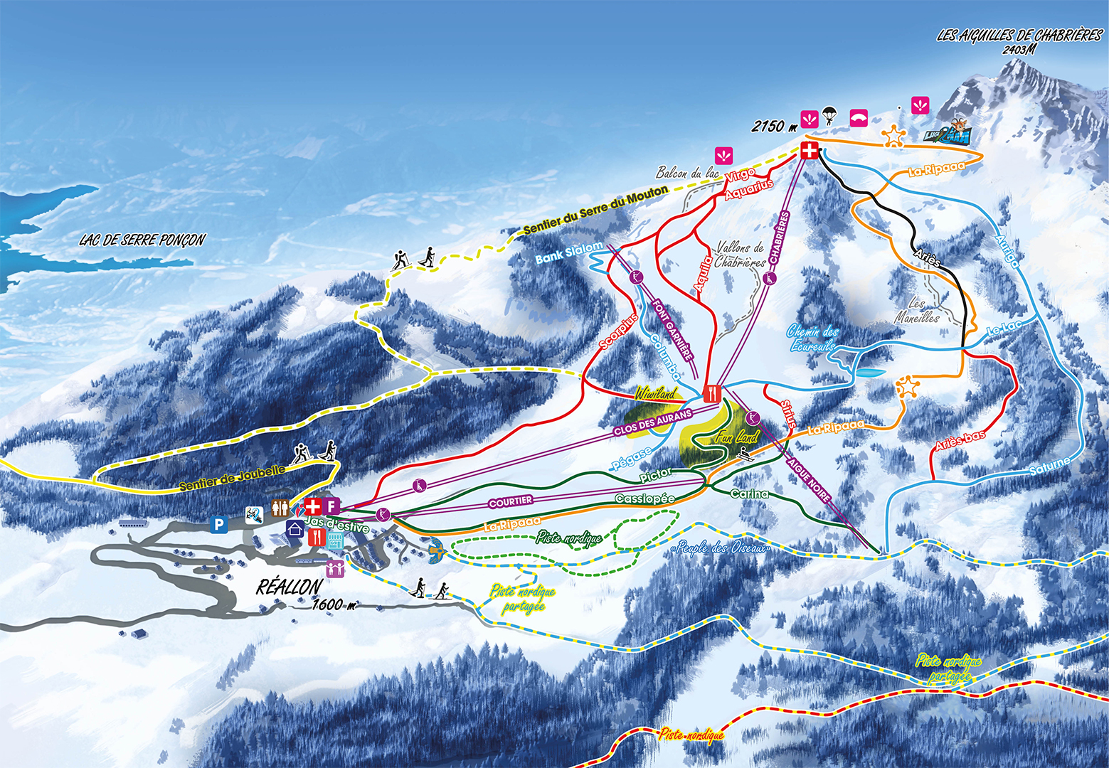 Mappa Piste Réallon
