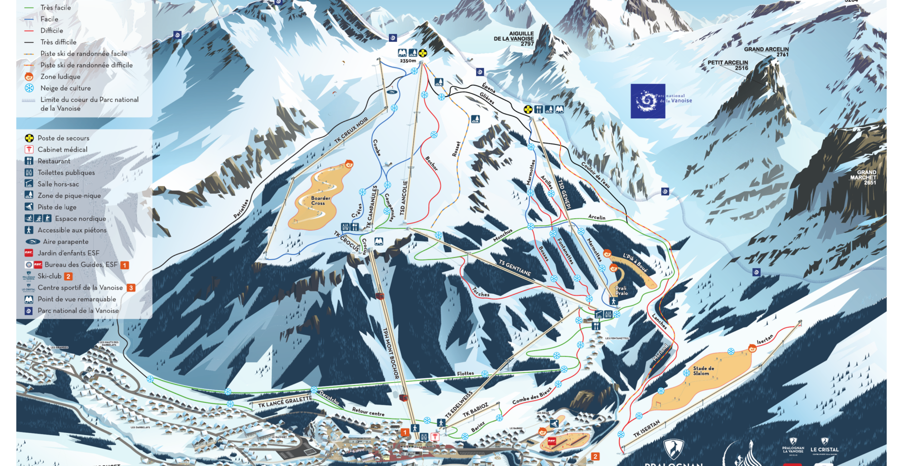 Mappa Piste Pralognan la Vanoise