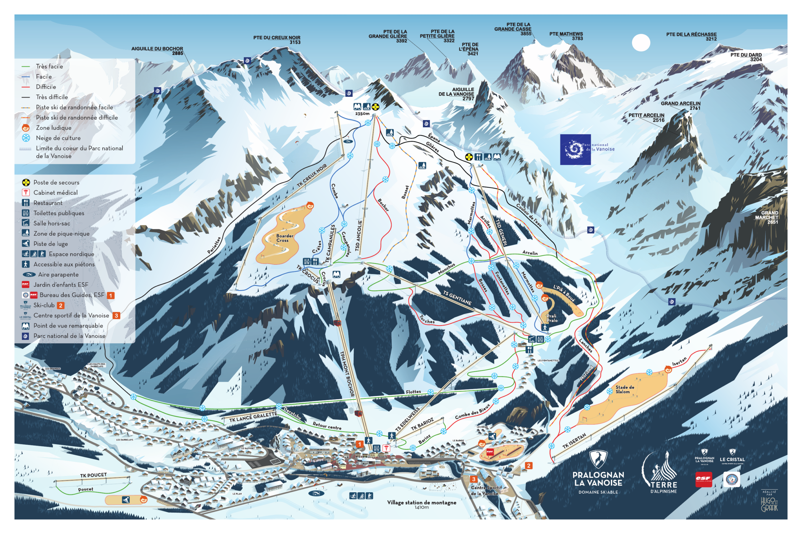 Mappa Piste Pralognan la Vanoise