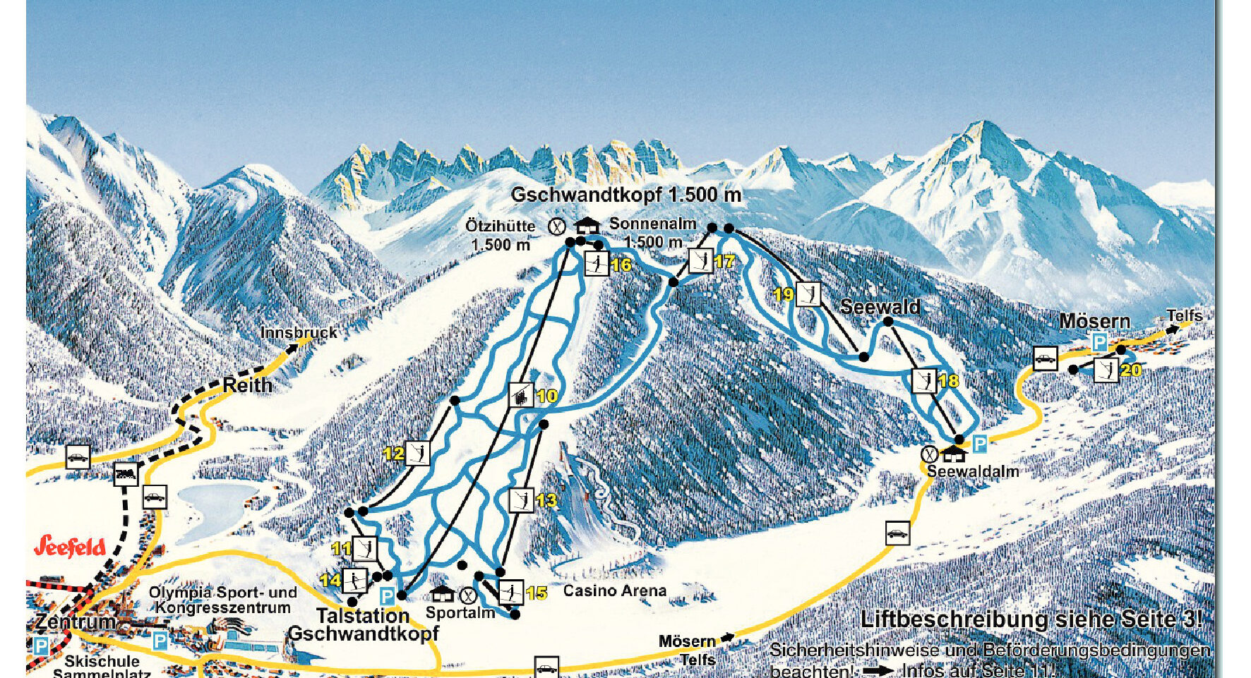 Mappa Piste Seefeld in Tirol
