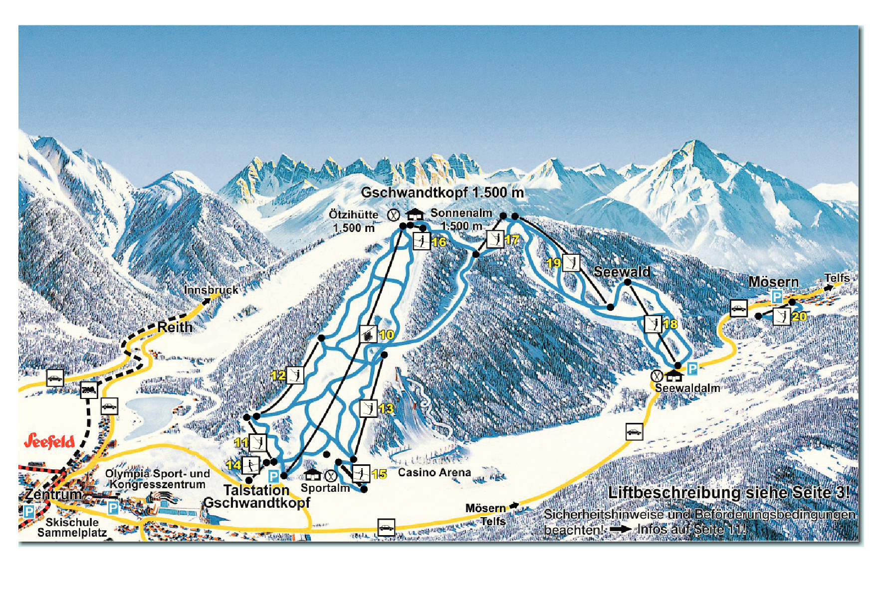 Mappa Piste Seefeld in Tirol