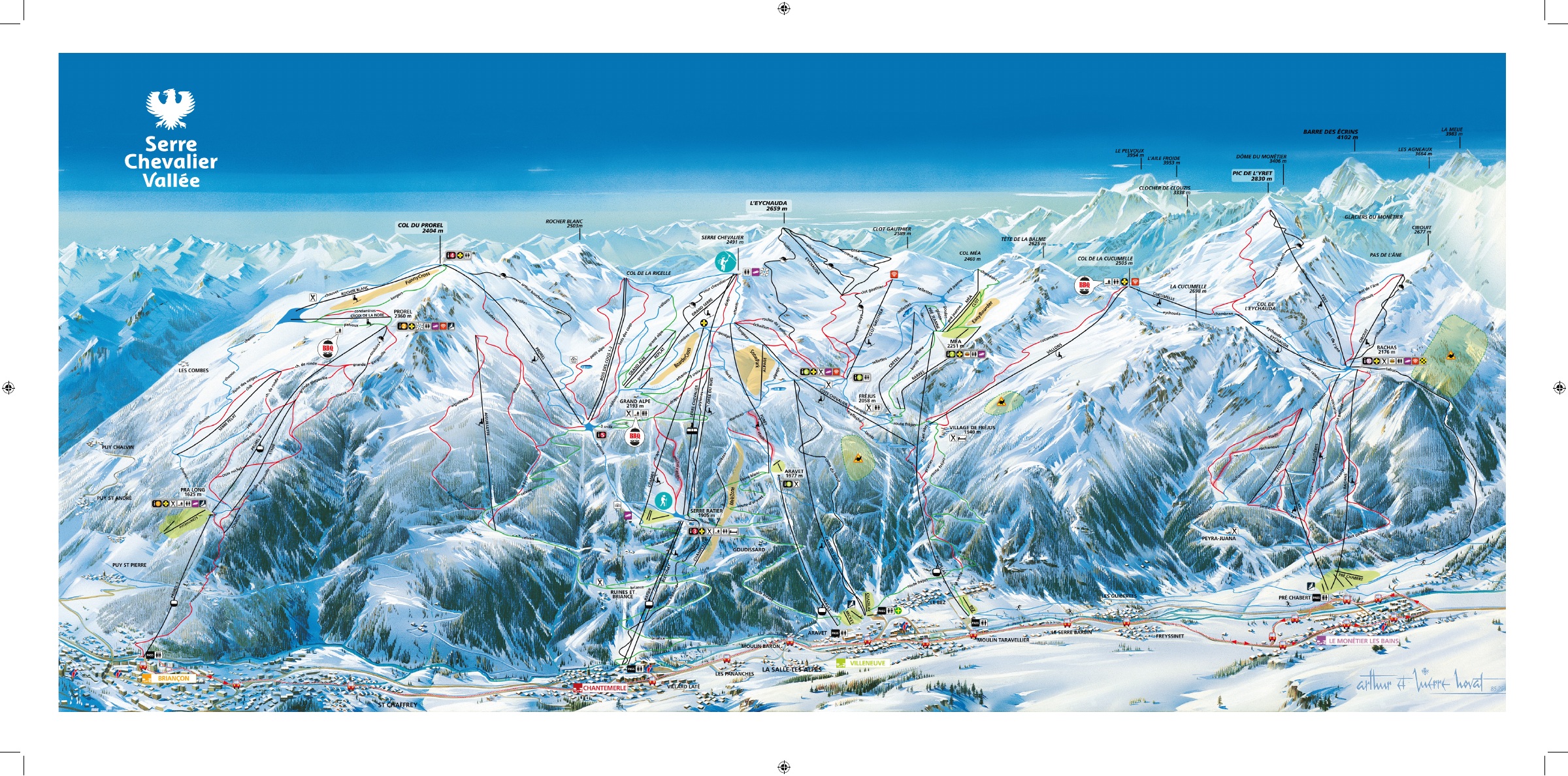Mappa Piste Serre Chevalier - skimap ufficiale