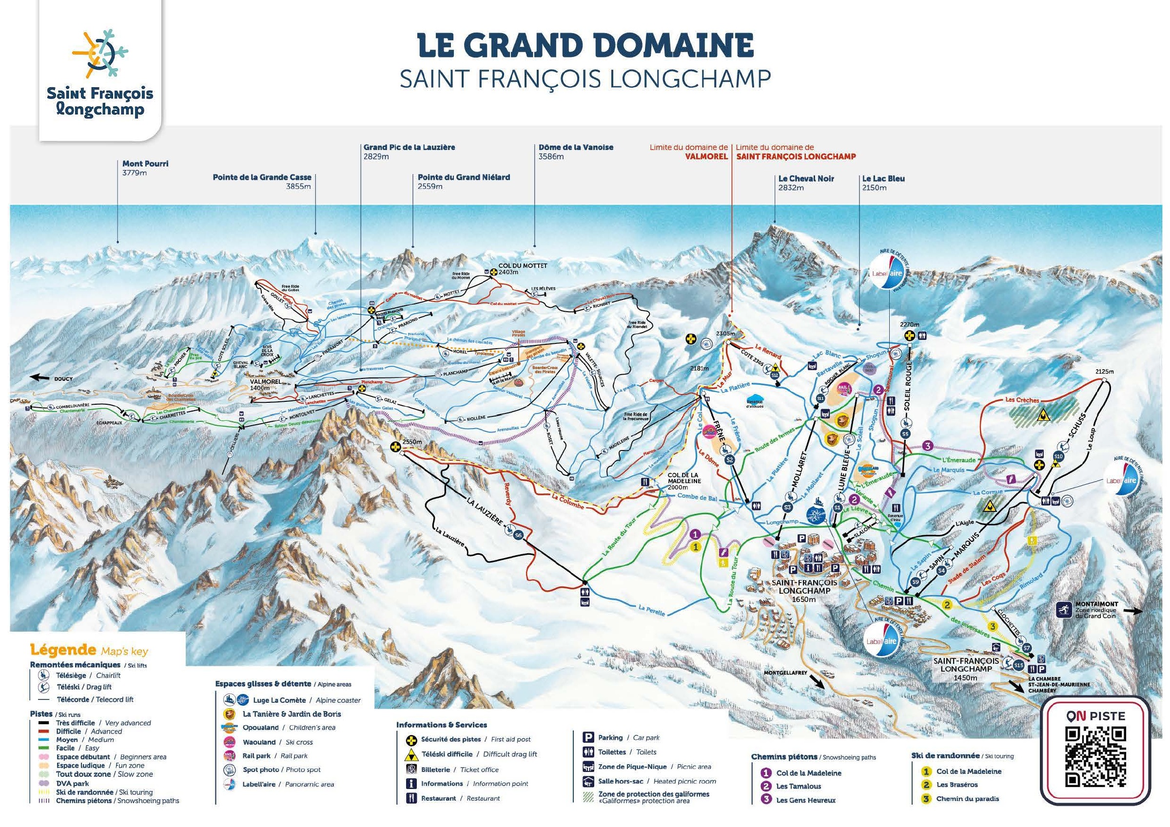 Mappa Piste St François-Longchamp - skimap ufficiale