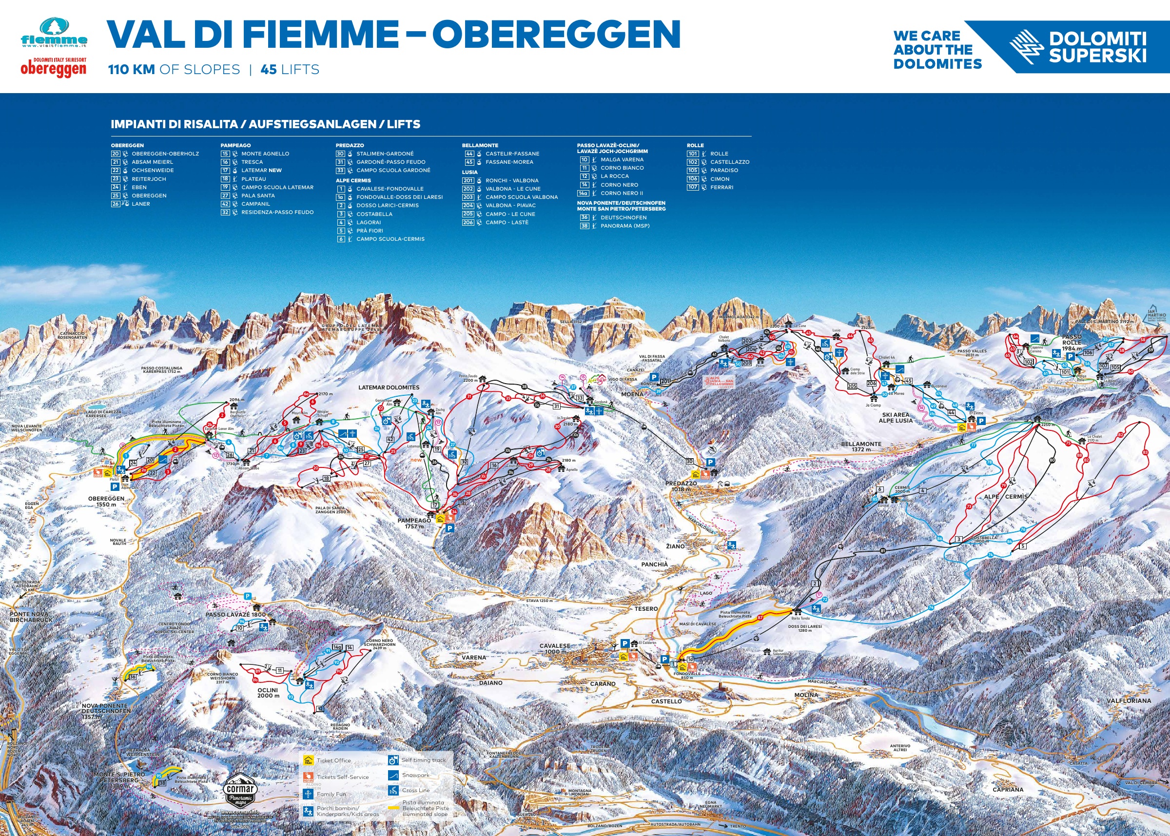 Mappa Piste Val di Fiemme