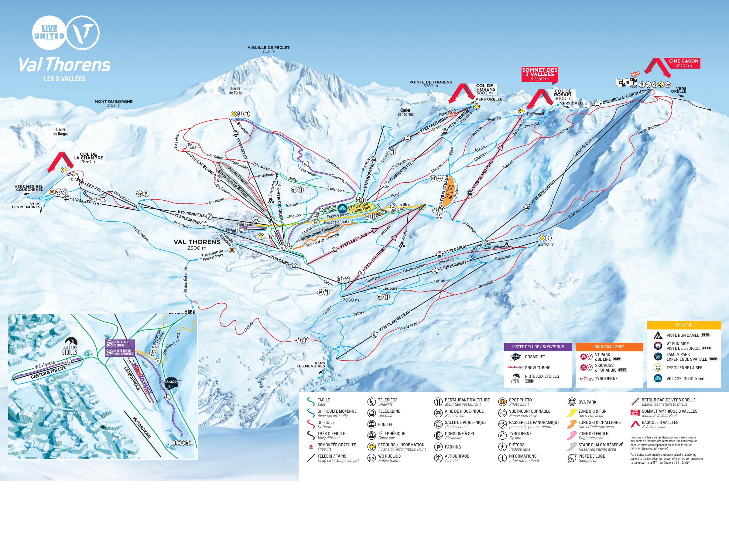 Mappa Piste Val Thorens - skimap ufficiale