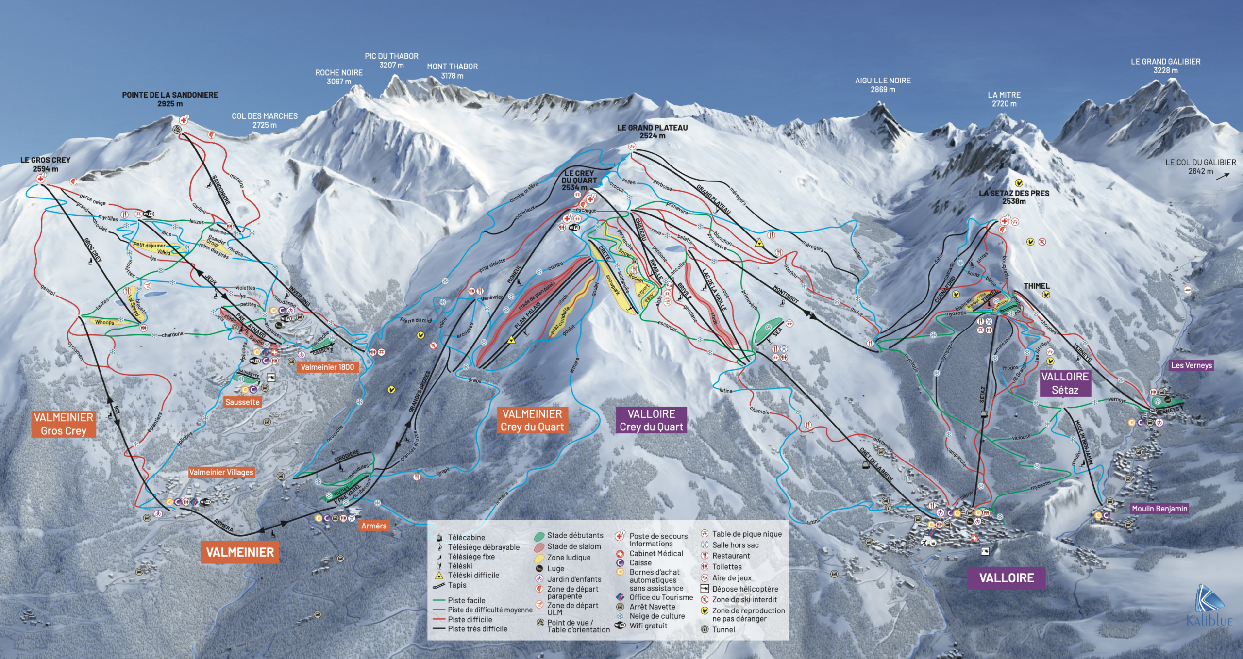 Mappa Piste Valloire - skimap ufficiale
