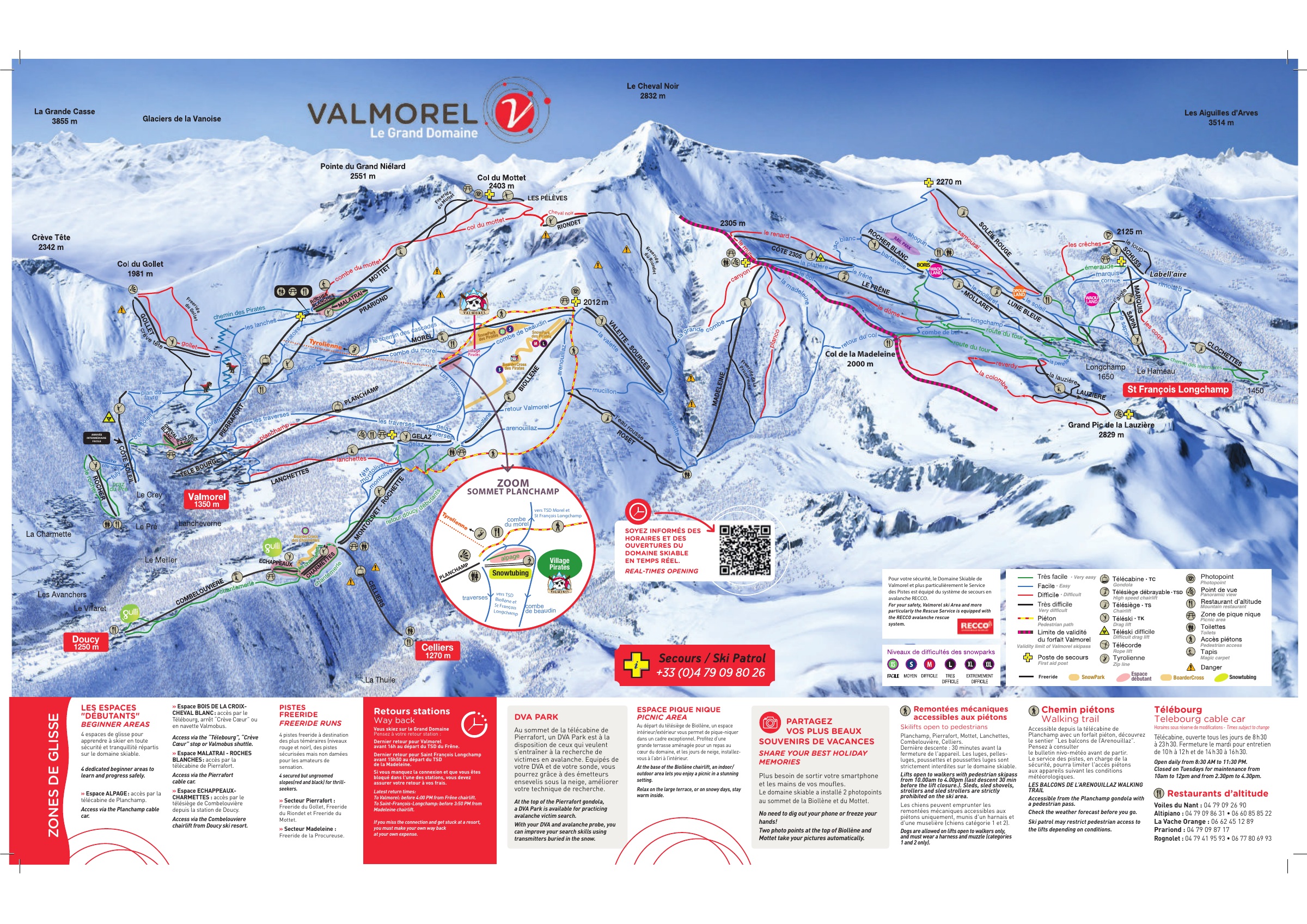 Mappa Piste Valmorel - skimap ufficiale