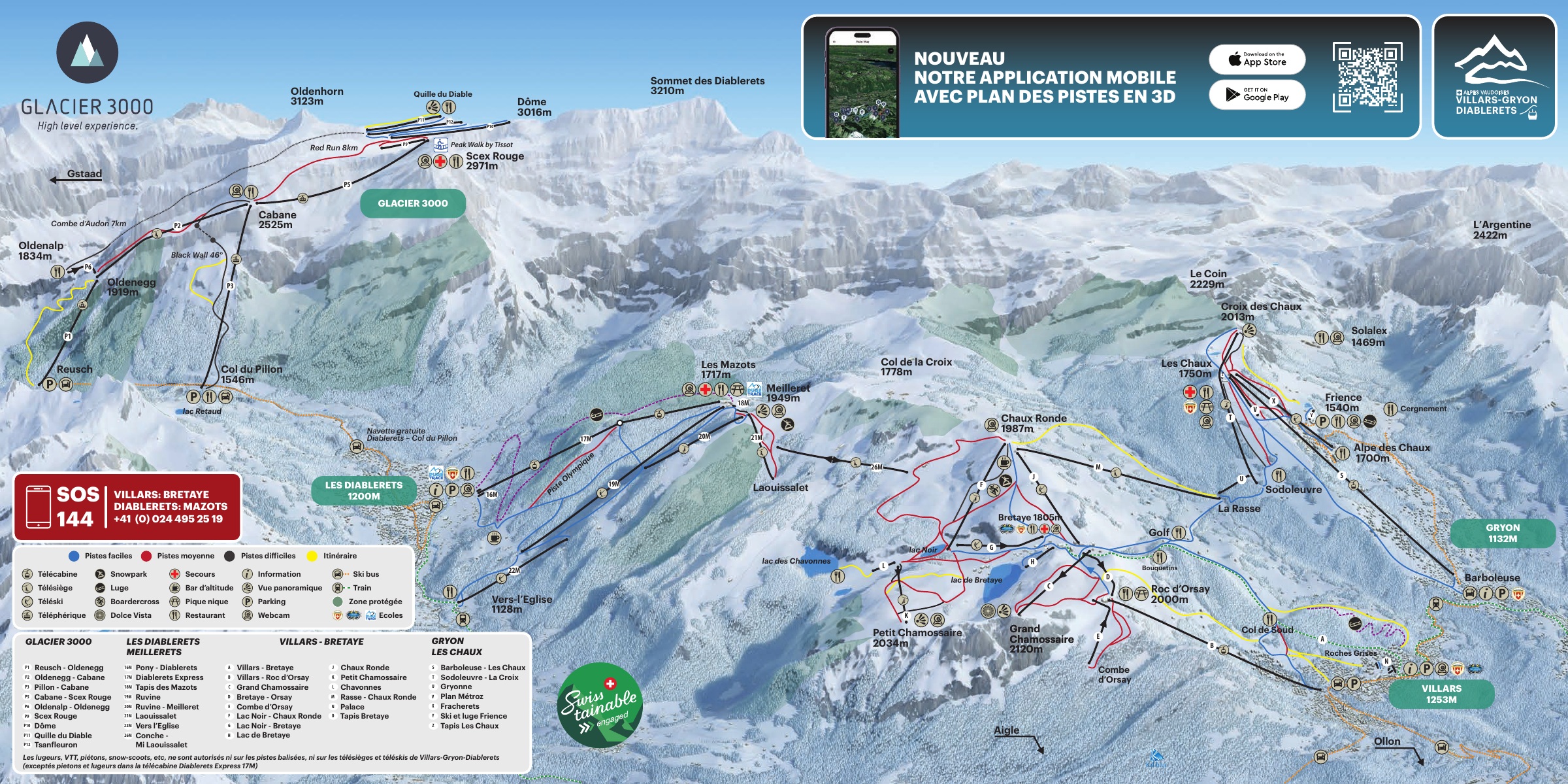 Mappa Piste Villars Gryon Les Diablerets